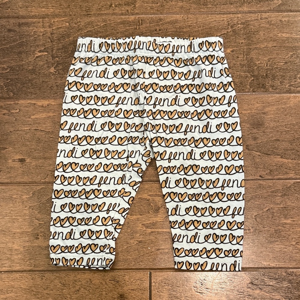 Fendi Kids Heart Pattern Logo Leggings